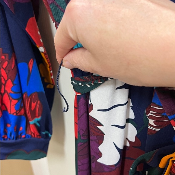 ELLOQUII | Printed Kimono L/S maxi dress faux wrap BEAUTIFUL! Sz 14 & 16 - Picture 8 of 9